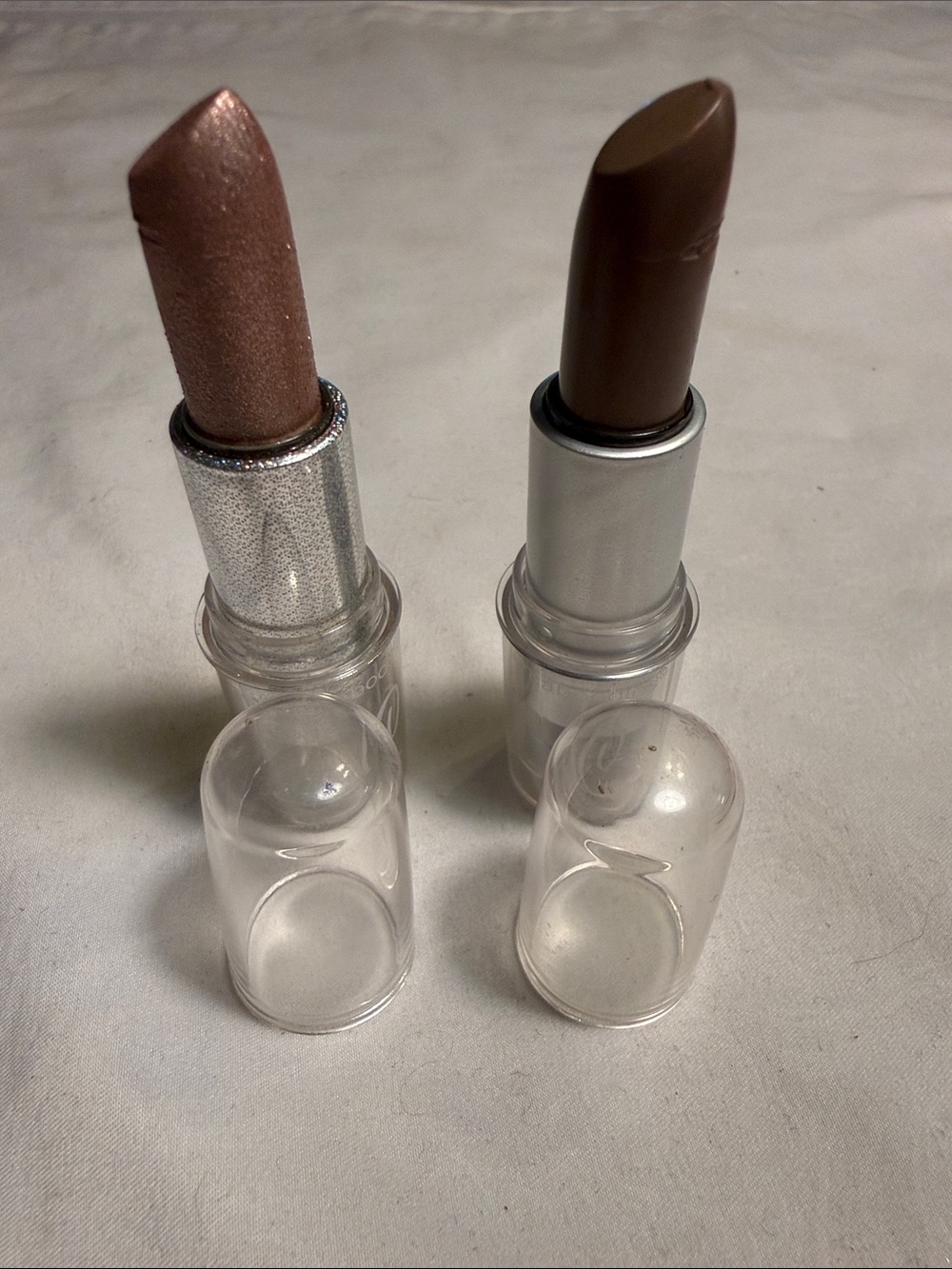 Caboodles Shimmery Rose Gold and Matte Brown Lipstick Duo